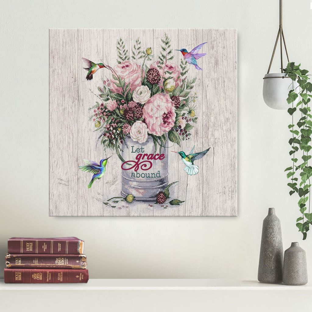 Decor Let Grace Abound Canvas Wall Art - Christian Wall Art - Religious Wall Decor