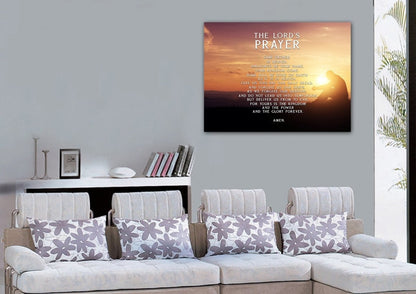 Deep Prayer & The Lords Prayer Wall Art - Christian Canvas Wall Art