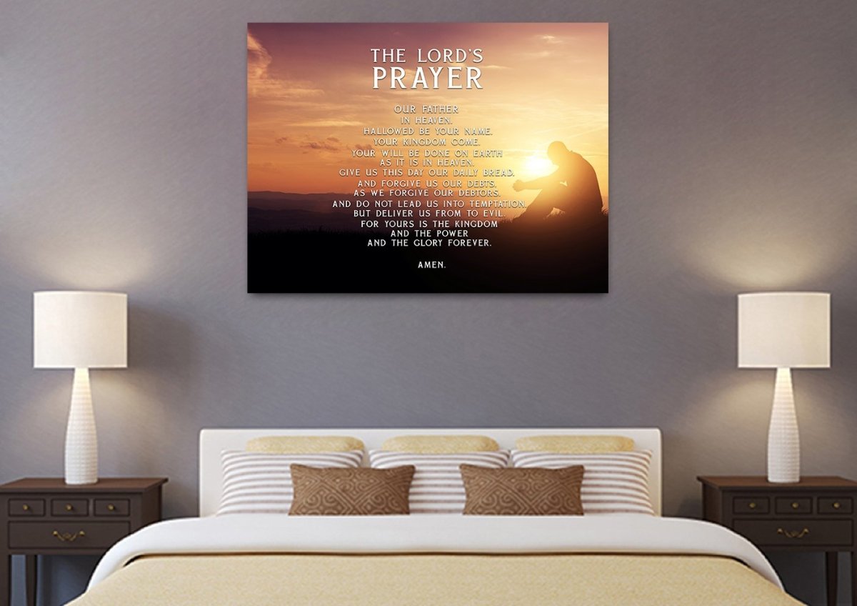 Deep Prayer & The Lords Prayer Wall Art - Christian Canvas Wall Art