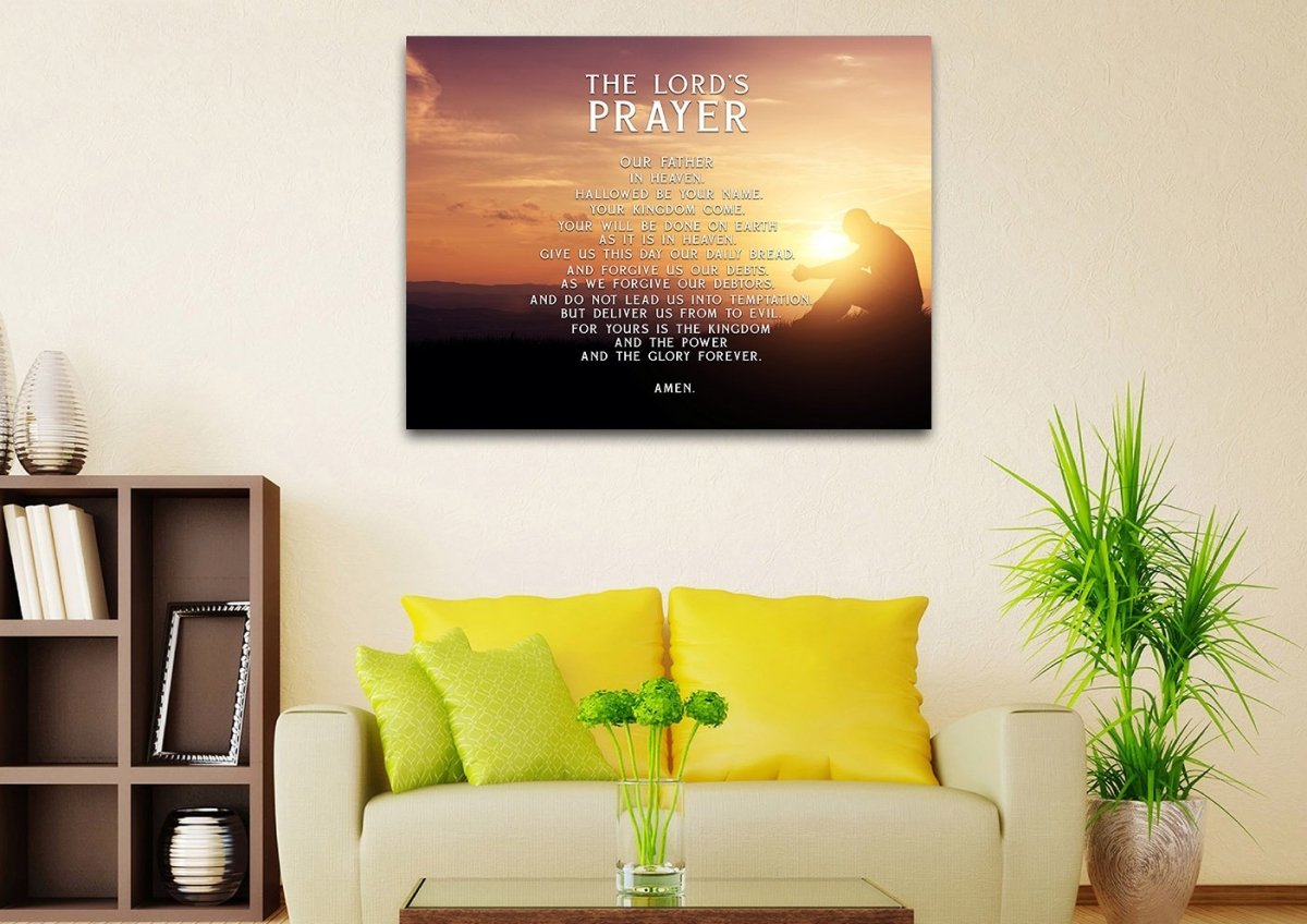 Deep Prayer & The Lords Prayer Wall Art - Christian Canvas Wall Art