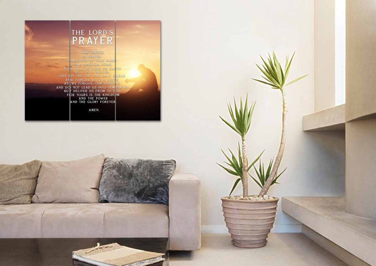 Deep Prayer & The Lords Prayer Wall Art - Christian Canvas Wall Art
