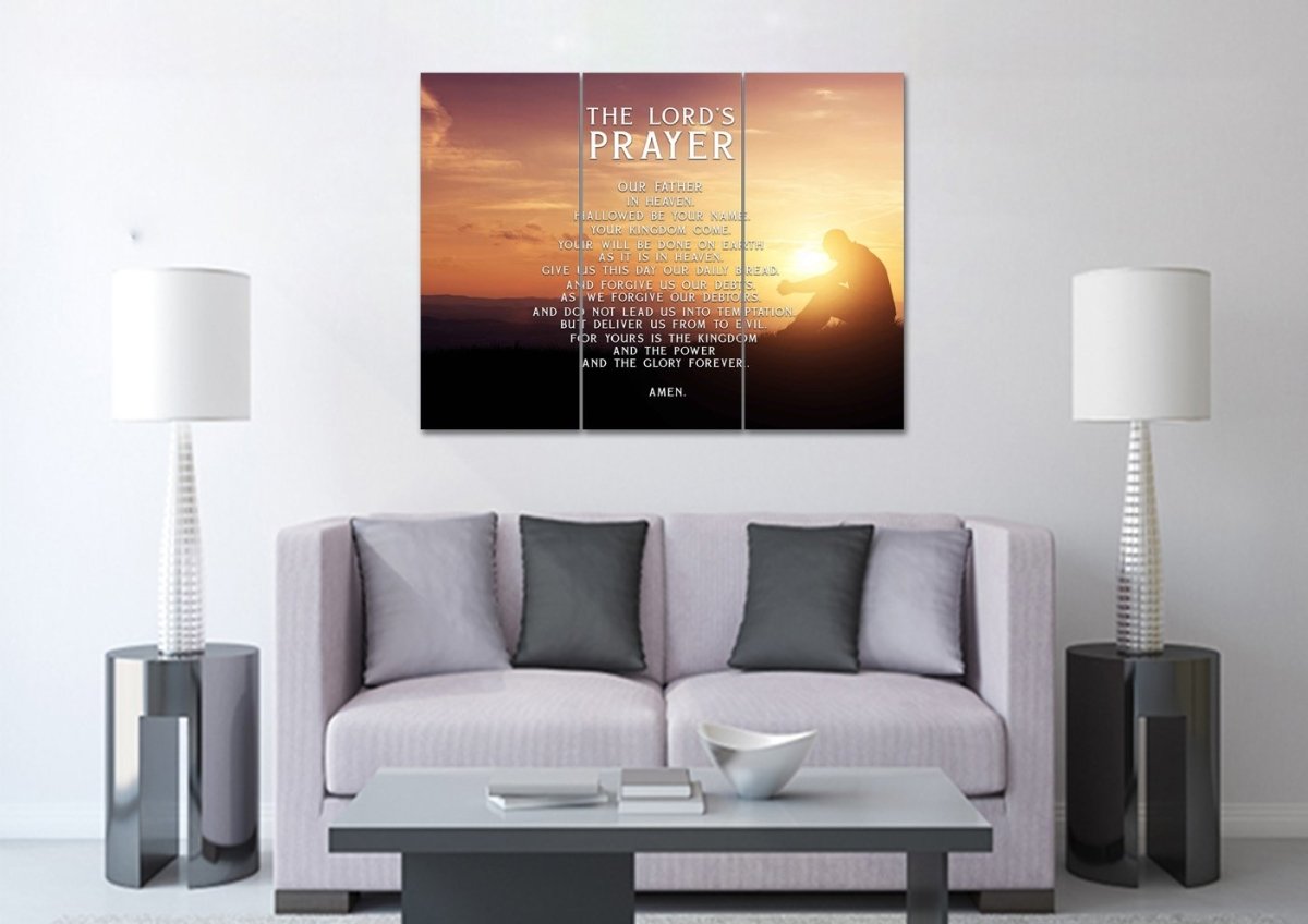 Deep Prayer & The Lords Prayer Wall Art - Christian Canvas Wall Art