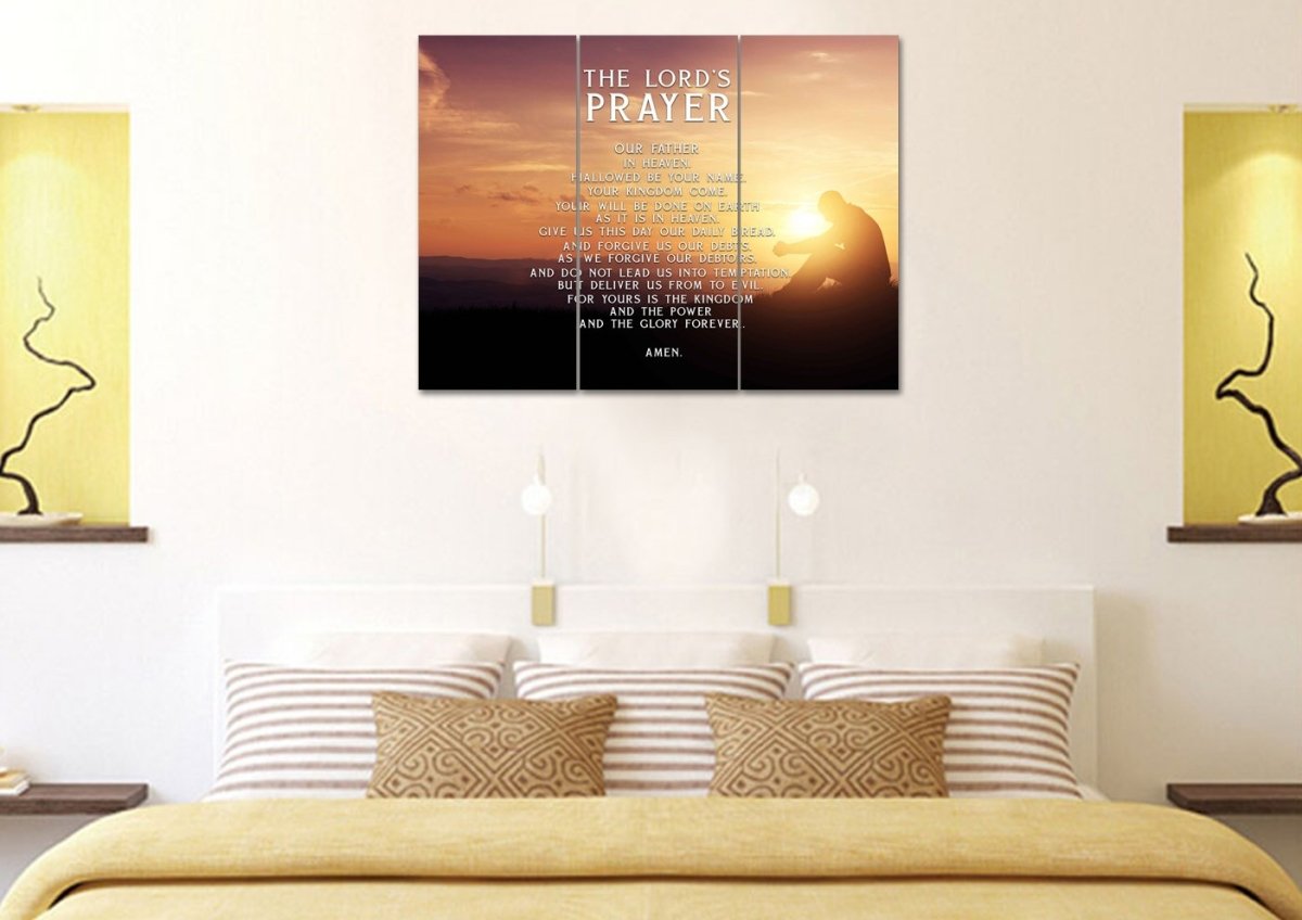 Deep Prayer & The Lords Prayer Wall Art - Christian Canvas Wall Art