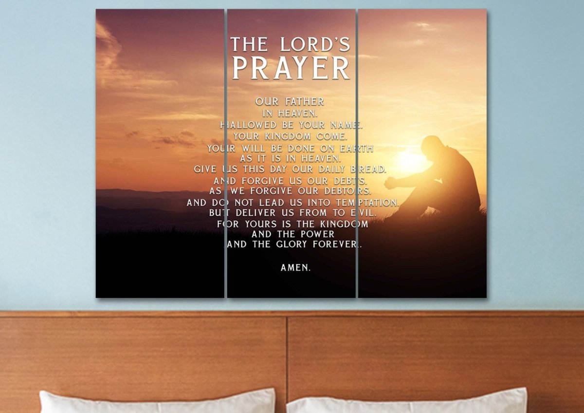 Deep Prayer & The Lords Prayer Wall Art - Christian Canvas Wall Art