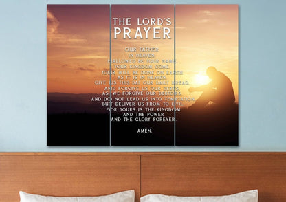 Deep Prayer & The Lords Prayer Wall Art - Christian Canvas Wall Art