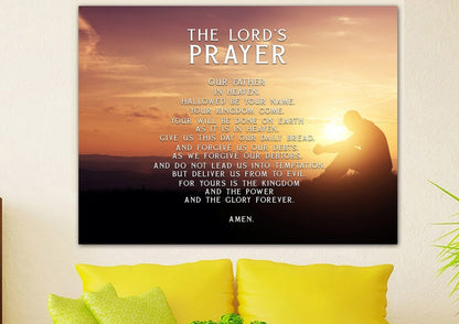 Deep Prayer & The Lords Prayer Wall Art - Christian Canvas Wall Art