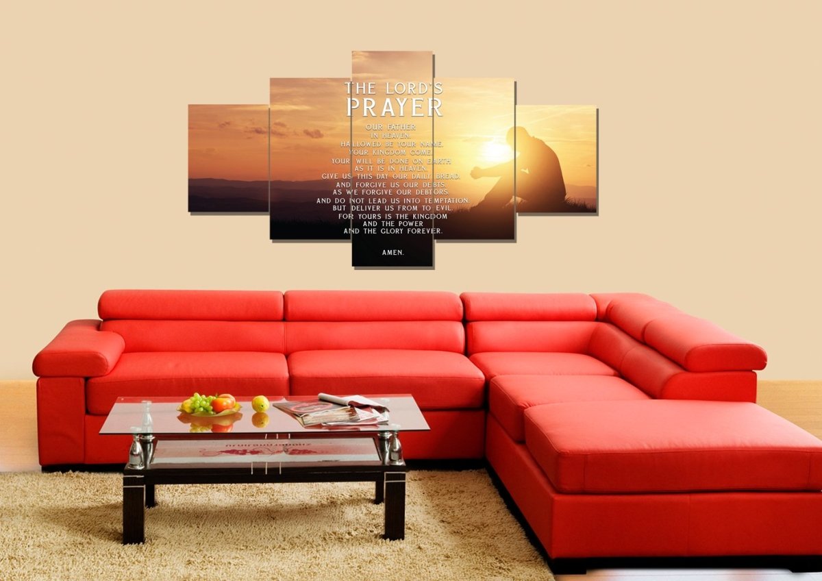 Deep Prayer & The Lords Prayer Wall Art - Christian Canvas Wall Art