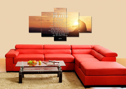 Deep Prayer & The Lords Prayer Wall Art - Christian Canvas Wall Art