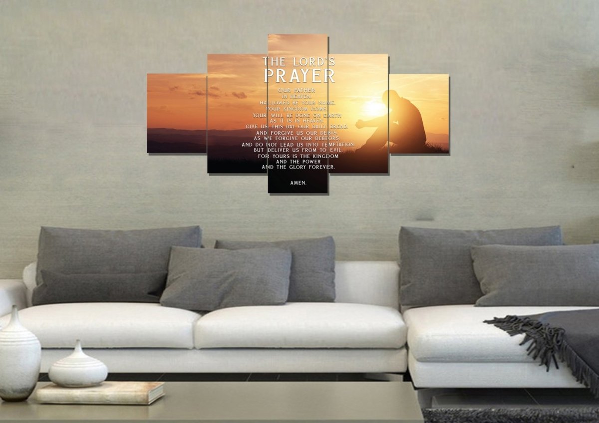 Deep Prayer & The Lords Prayer Wall Art - Christian Canvas Wall Art