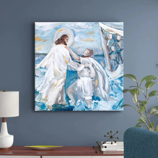 Deep Waters Jesus Paper Print - Christian Art Gift - Religious Posters