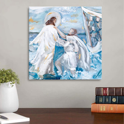 Deep Waters Jesus Paper Print - Christian Art Gift - Religious Posters