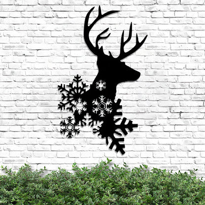 Deer Christmas Sign - Deer Metal Sign - Metal Christmas Wall Art - Ciaocustom