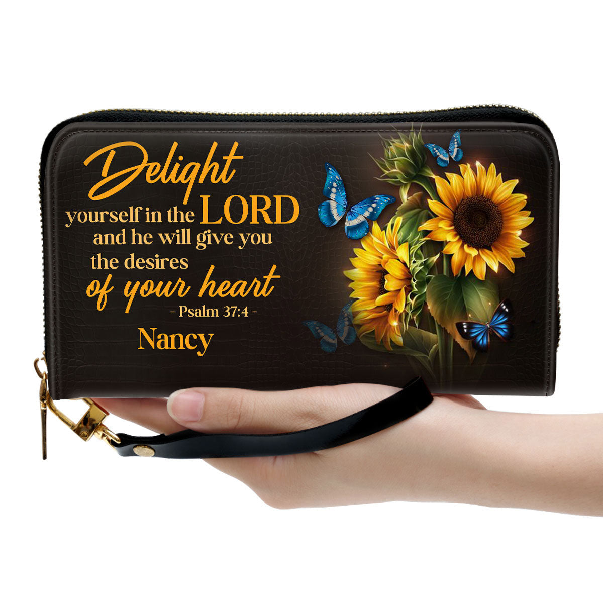 Delight Yourself In The Lord Clutch Purse For Women - Personalized Name - Christian Gifts For Women