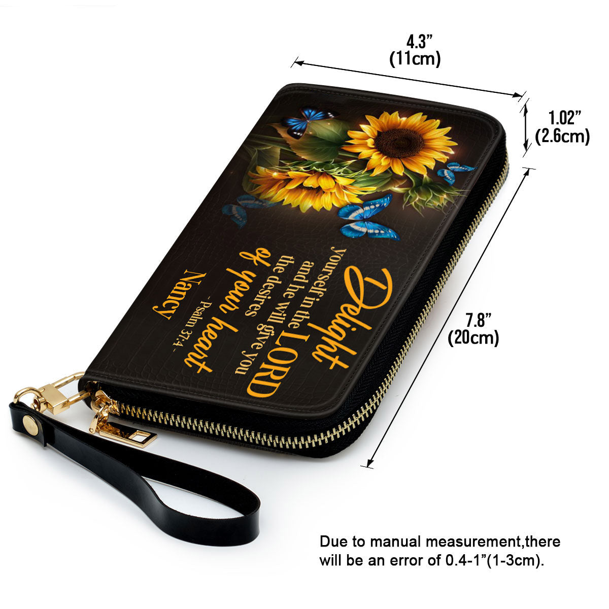 Delight Yourself In The Lord Clutch Purse For Women - Personalized Name - Christian Gifts For Women