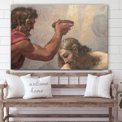 Detail Of The Baptism Of Our Lord Canvas Wall Art - Jesus Baptism Canvas - Christian Paintings For Home