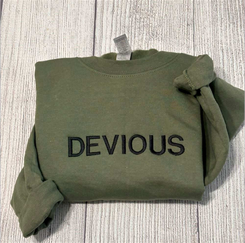 Devious Funny Embroidered Sweatshirt, Women's Embroidered Sweatshirts