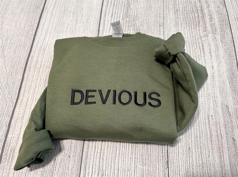 Devious Funny Embroidered Sweatshirt, Women's Embroidered Sweatshirts