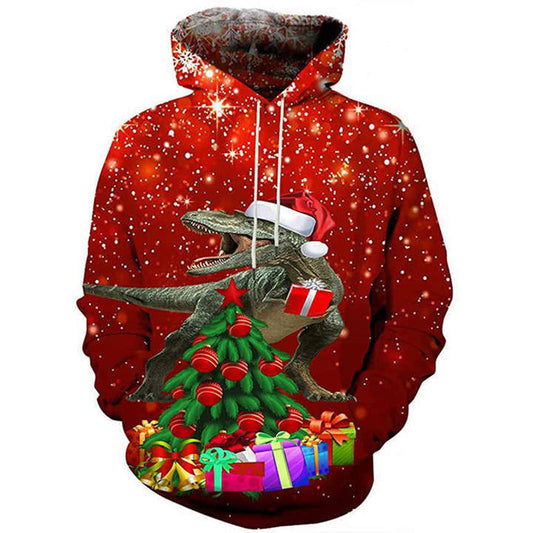 Dinosaur Christmas Gifts All Over Print 3D Hoodie For Men And Women, Christmas Gift, Warm Winter Clothes, Best Outfit Christmas