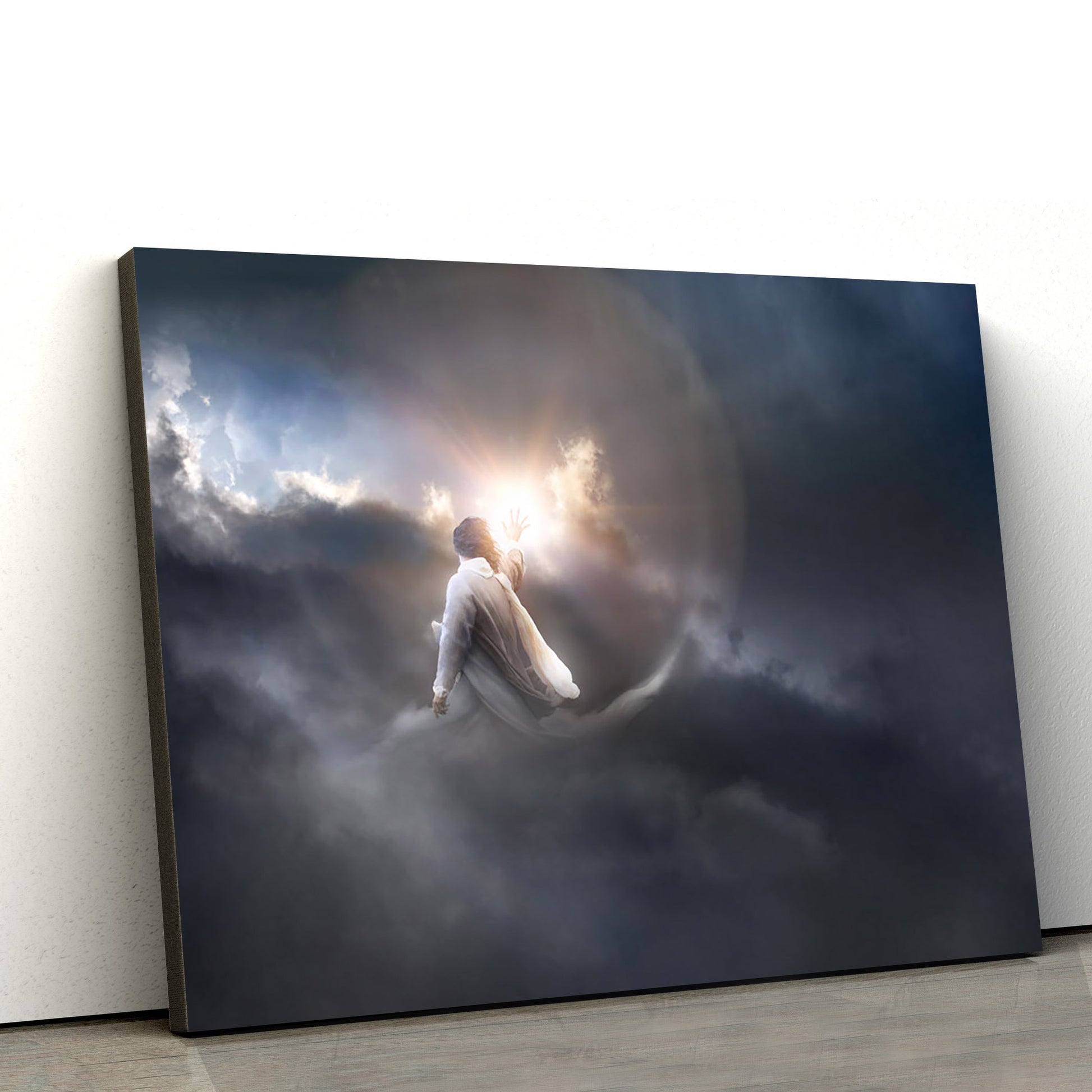 Dividing Darkness Canvas Wall Art - Jesus Christ Picture - Canvas Christian Wall Art