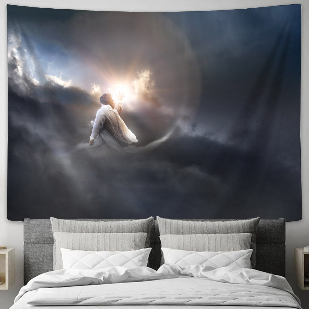 Dividing Darkness Tapestry - Religious Tapestry Christian - Jesus Pictures - Christian Wall Tapestry