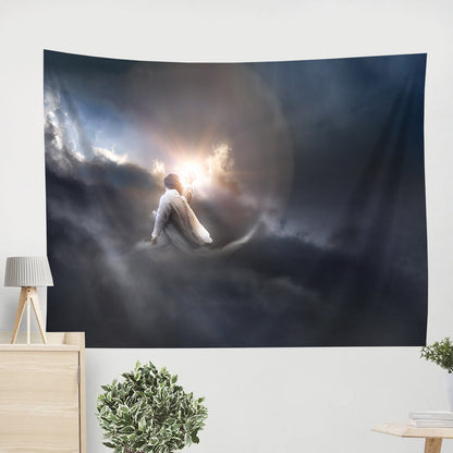 Dividing Darkness Tapestry - Religious Tapestry Christian - Jesus Pictures - Christian Wall Tapestry