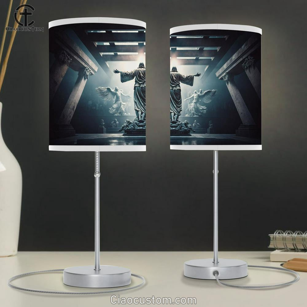 Divine Mercy Jesus Christ Christian Table Lamp Pictures - Faith Art - Christian Table Lamp For Bedroom Decor