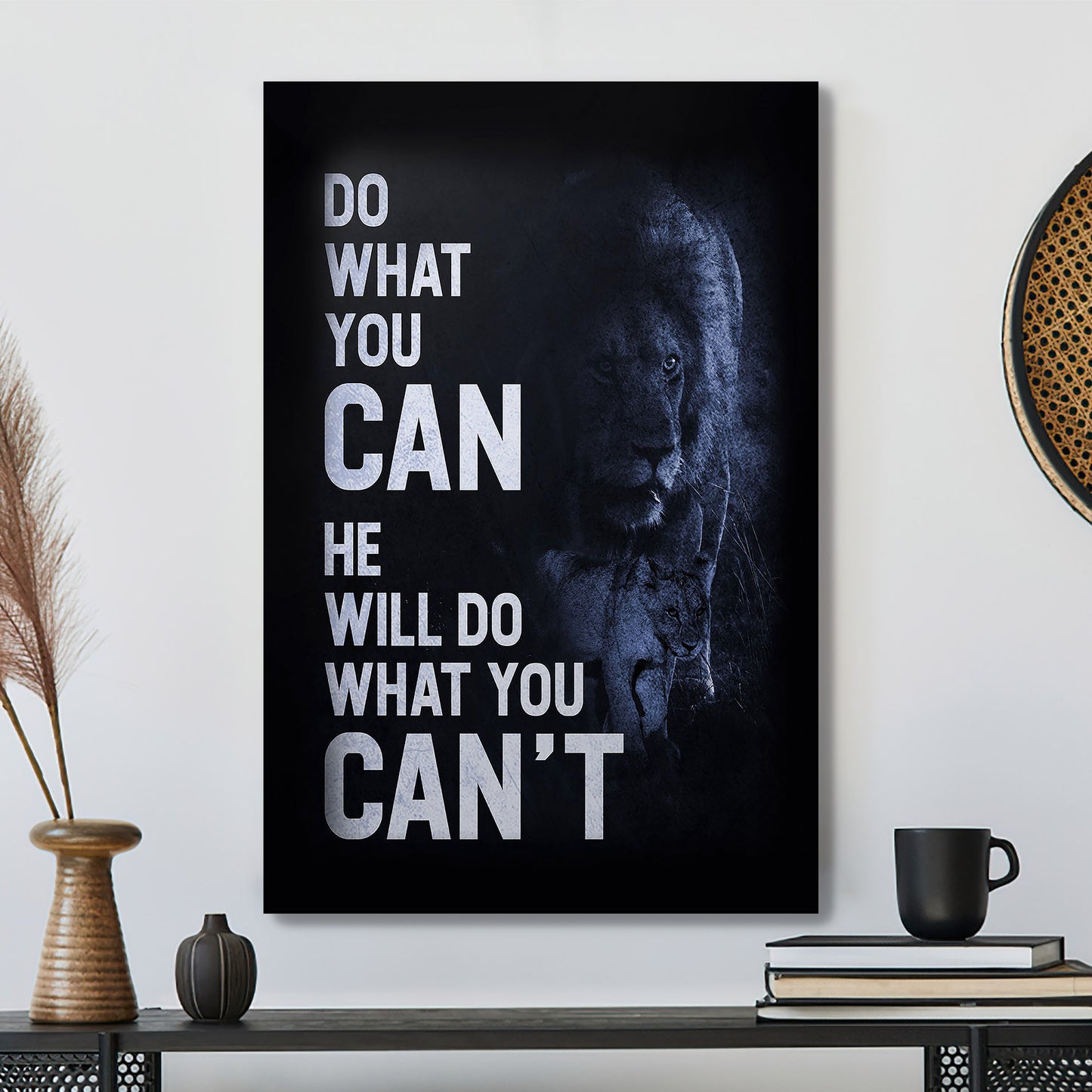 Lion - Do What You Can He Will Do What You Can't - Christian Canvas Prints - Faith Canvas - Bible Verse Canvas - Ciaocustom
