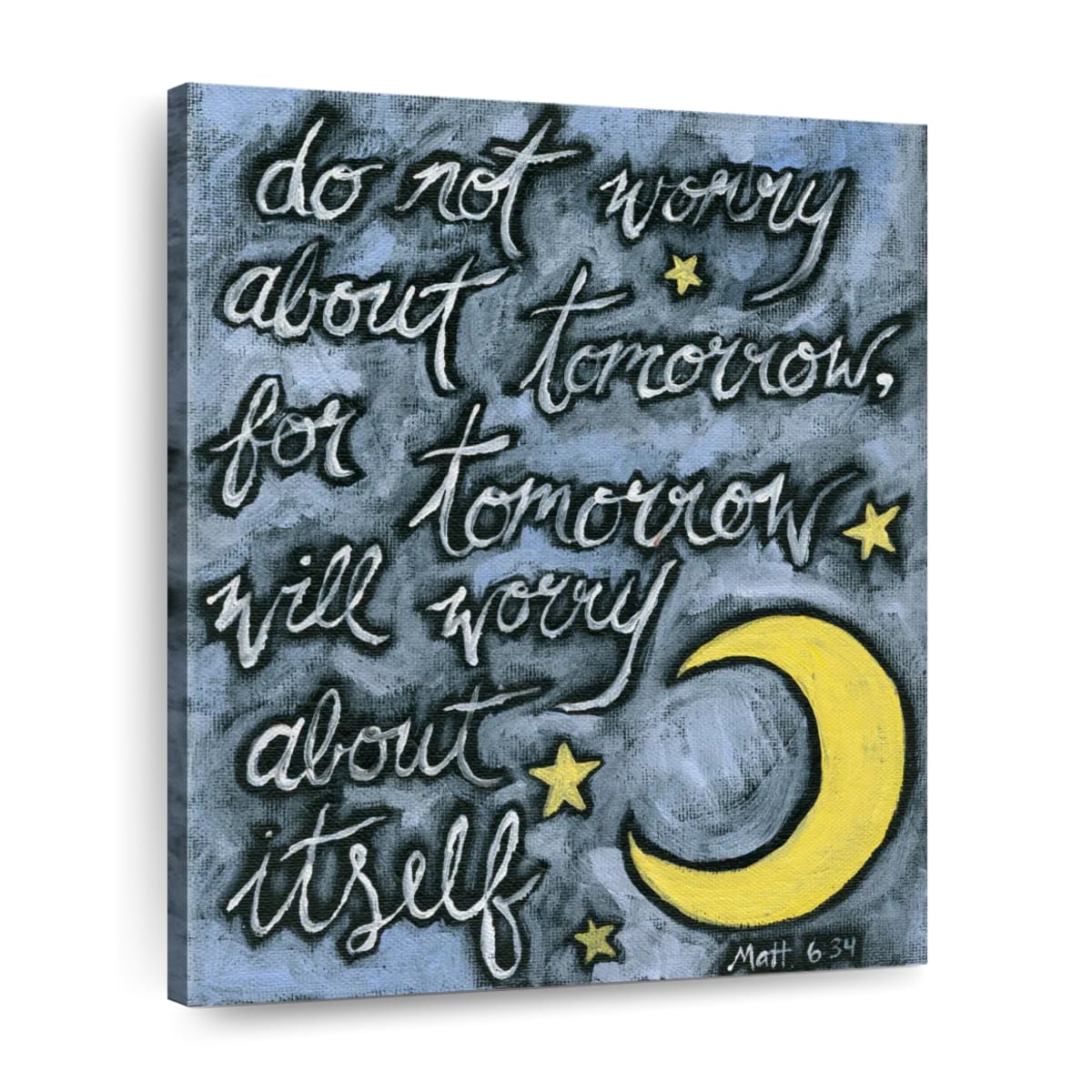 Do Not Worry About Tomorrow Bible Verse Canvas Wall Art - Christian Wall Decor Art - Religious Wall Decor