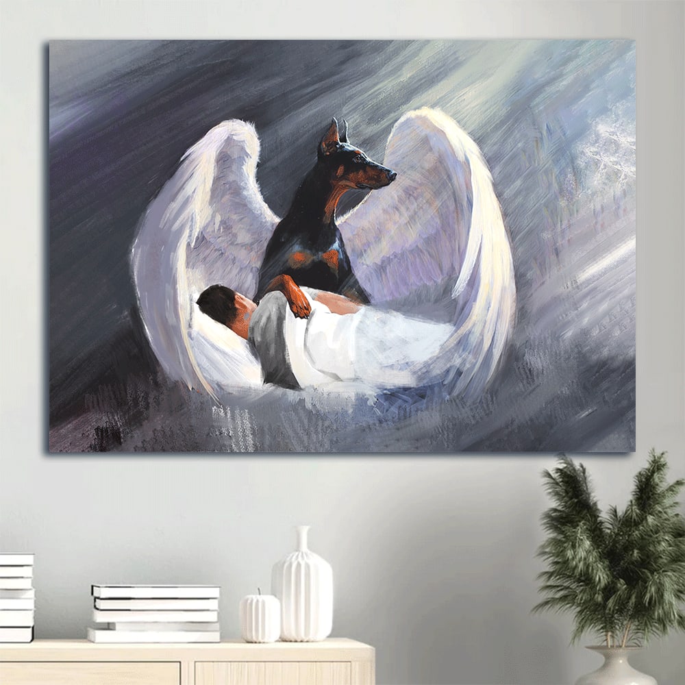 Doberman Doberman Dog Big Wings Beautiful Night Canvas Gift For Doberman Lover Canvas Wall Art - Christian Wall Decor