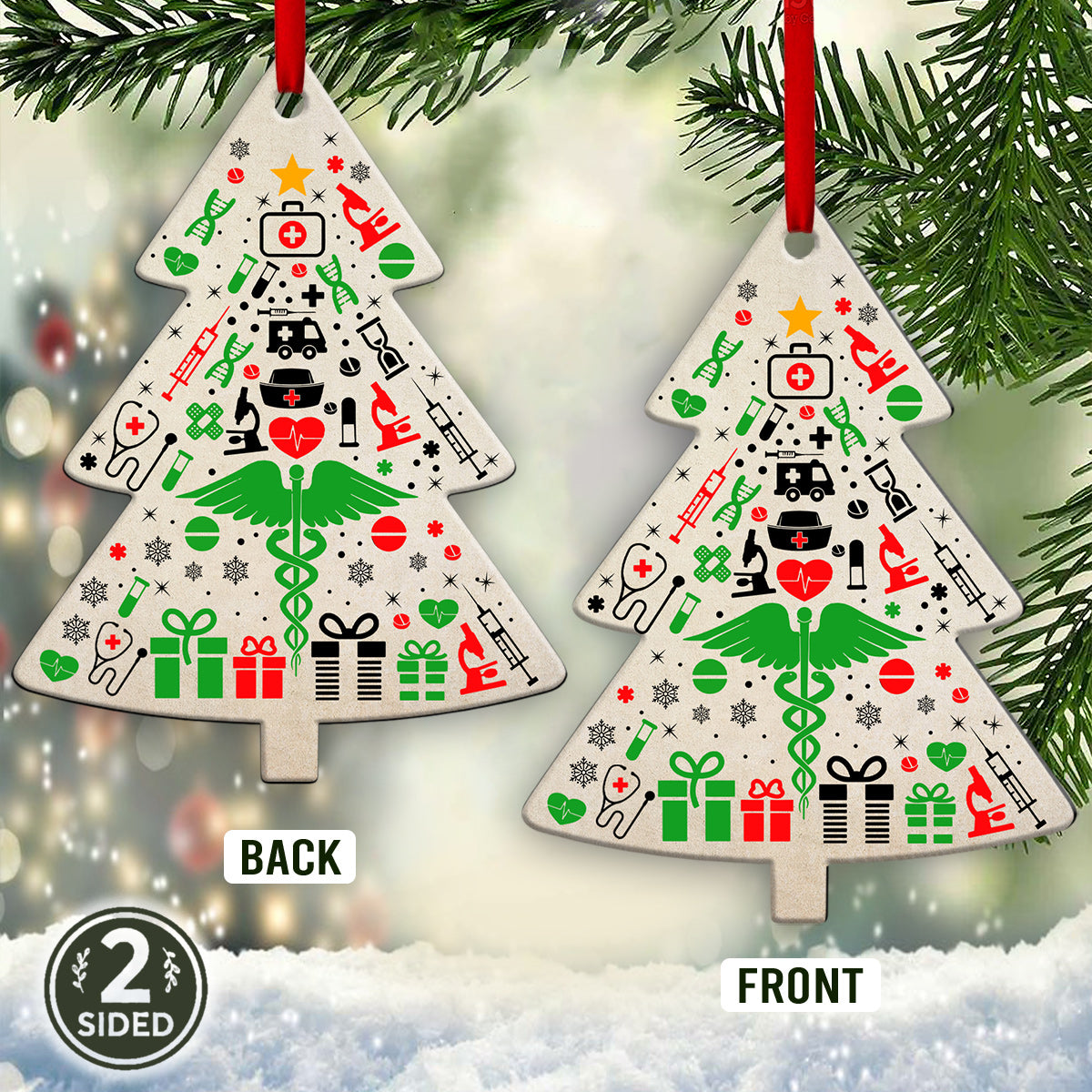 Doctor Christmas Gift Tree Shaped Ornament - Christmas Ornament - Ciaocustom