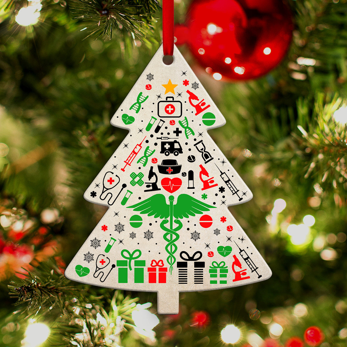 Doctor Christmas Gift Tree Shaped Ornament - Christmas Ornament - Ciaocustom