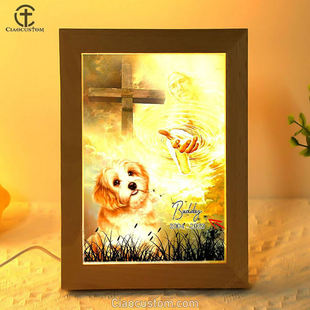 Dog Memorial Frame Lamp Prints - Take My Hand Jesus - Pet Loss Gifts