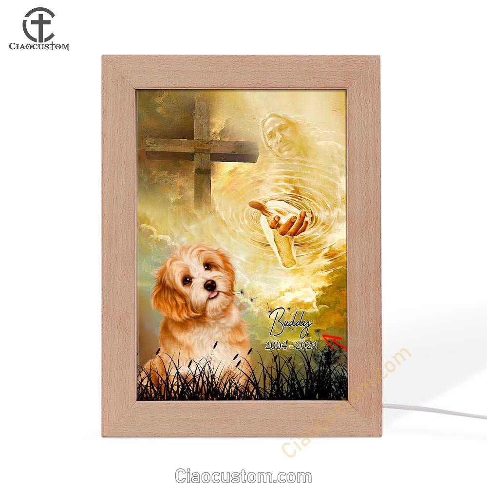 Dog Memorial Frame Lamp Prints - Take My Hand Jesus - Pet Loss Gifts