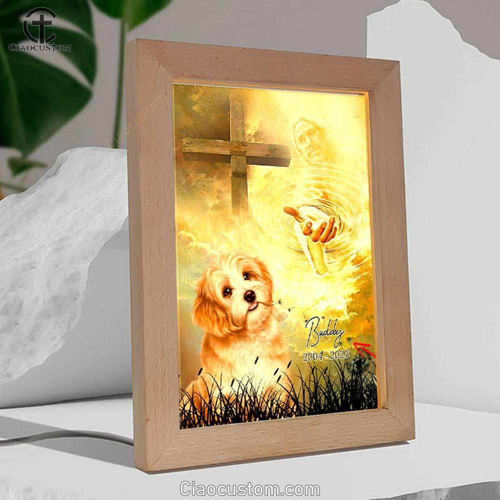 Dog Memorial Frame Lamp Prints - Take My Hand Jesus - Pet Loss Gifts