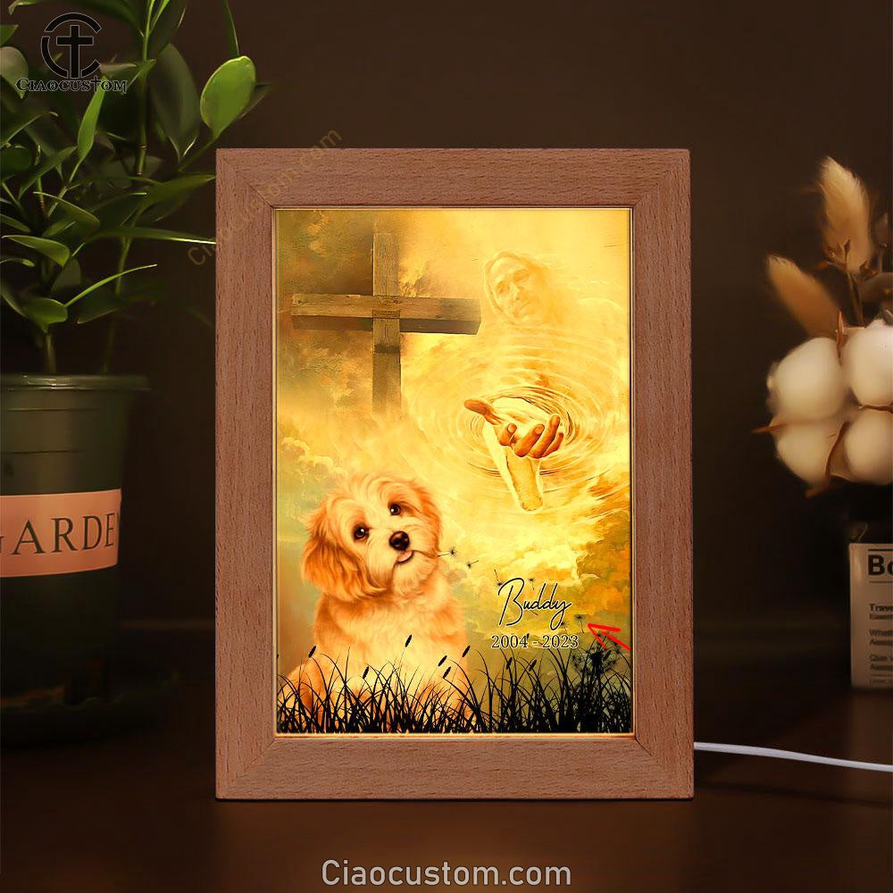 Dog Memorial Frame Lamp Prints - Take My Hand Jesus - Pet Loss Gifts