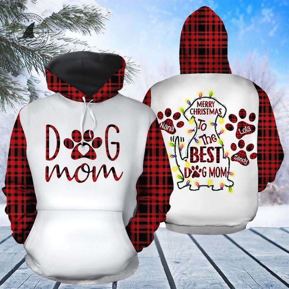 Dog Mom Christmas All Over Print 3D Hoodie For Men And Women, Best Gift For Dog lovers, Best Outfit Christmas