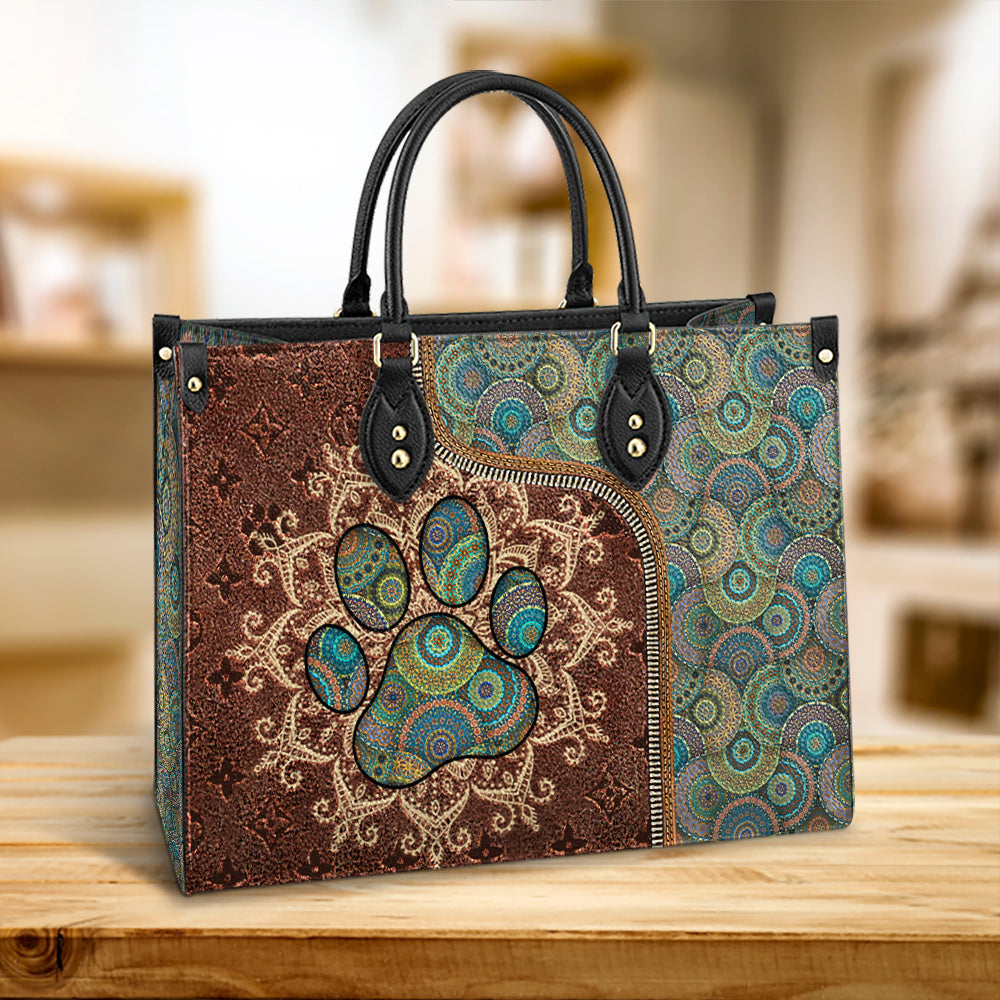 Dog Mom Pattern Leather Bag - Dog Mom Gift Ideas - Women's Pu Leather Bag