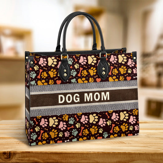 Dog Mom Pattern Pu Leather Bag - Dog Mom Gift Ideas - Women's Pu Leather Bag
