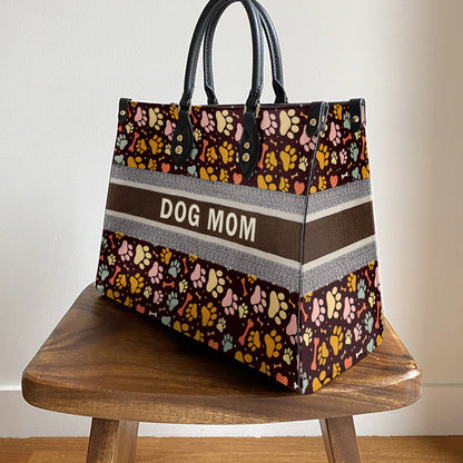 Dog Mom Pattern Pu Leather Bag - Dog Mom Gift Ideas - Women's Pu Leather Bag