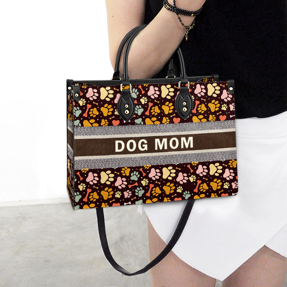 Dog Mom Pattern Pu Leather Bag - Dog Mom Gift Ideas - Women's Pu Leather Bag