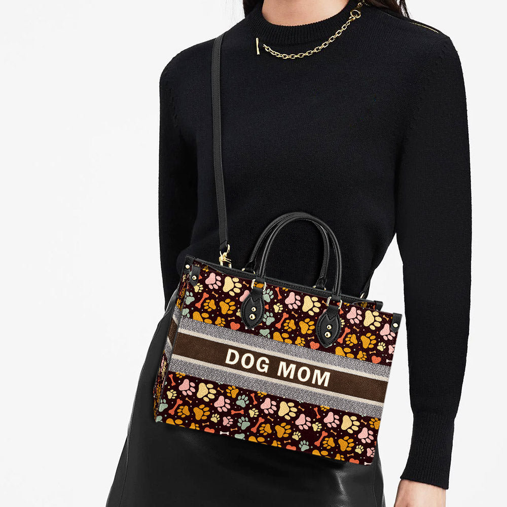 Dog Mom Pattern Pu Leather Bag - Dog Mom Gift Ideas - Women's Pu Leather Bag