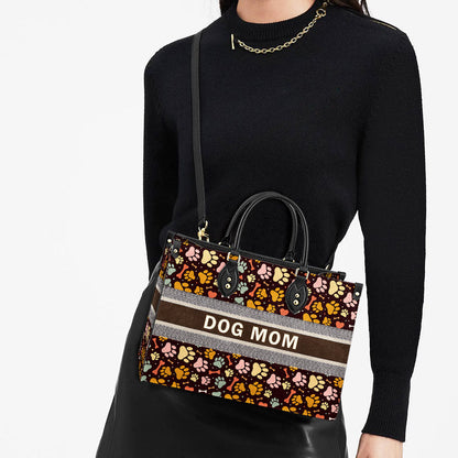 Dog Mom Pattern Pu Leather Bag - Dog Mom Gift Ideas - Women's Pu Leather Bag