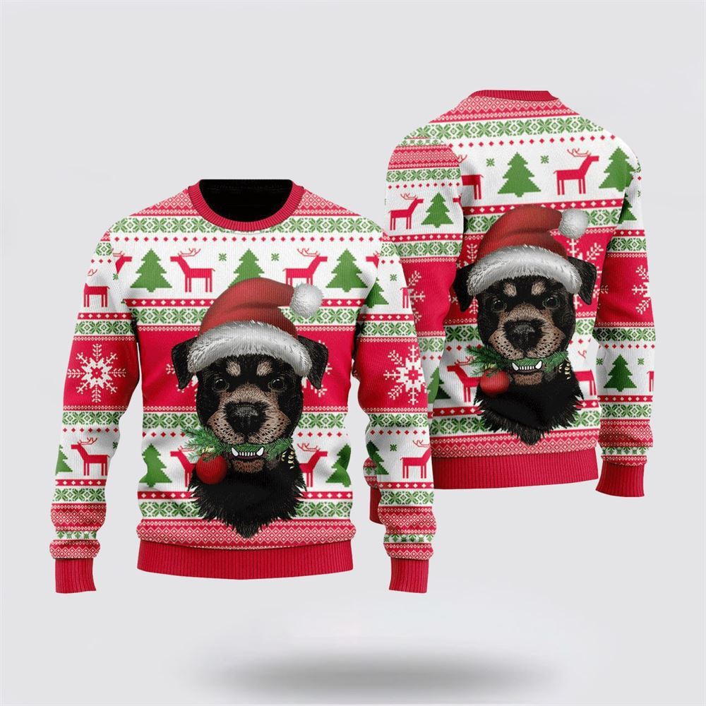 Dog Santas Hat Holiday Ugly Christmas Sweater For Men And Women, Gift For Christmas, Best Winter Christmas Outfit