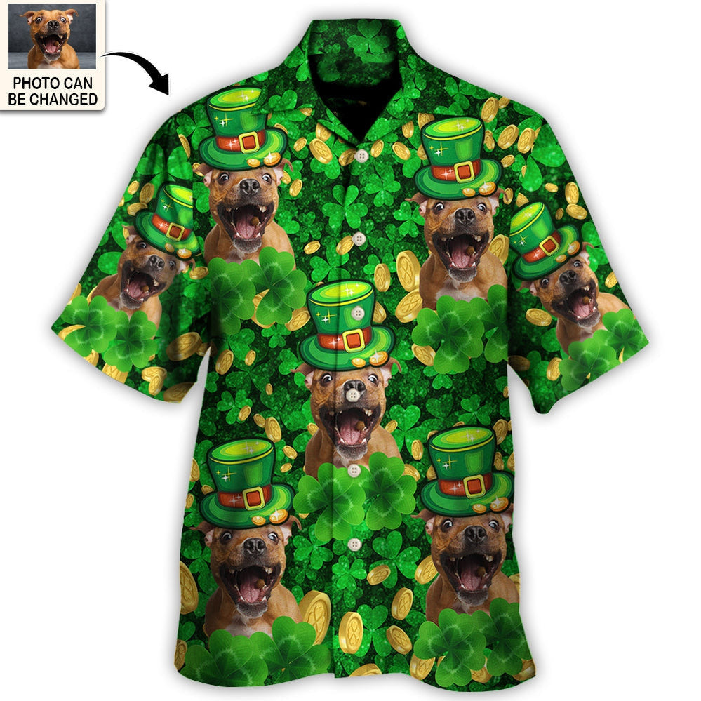 Dog St. Patrick's Day Dog Lover Funny Gift Custom Photo Personalized Hawaiian Shirt For Men & Women - Personalized Photo Gifts