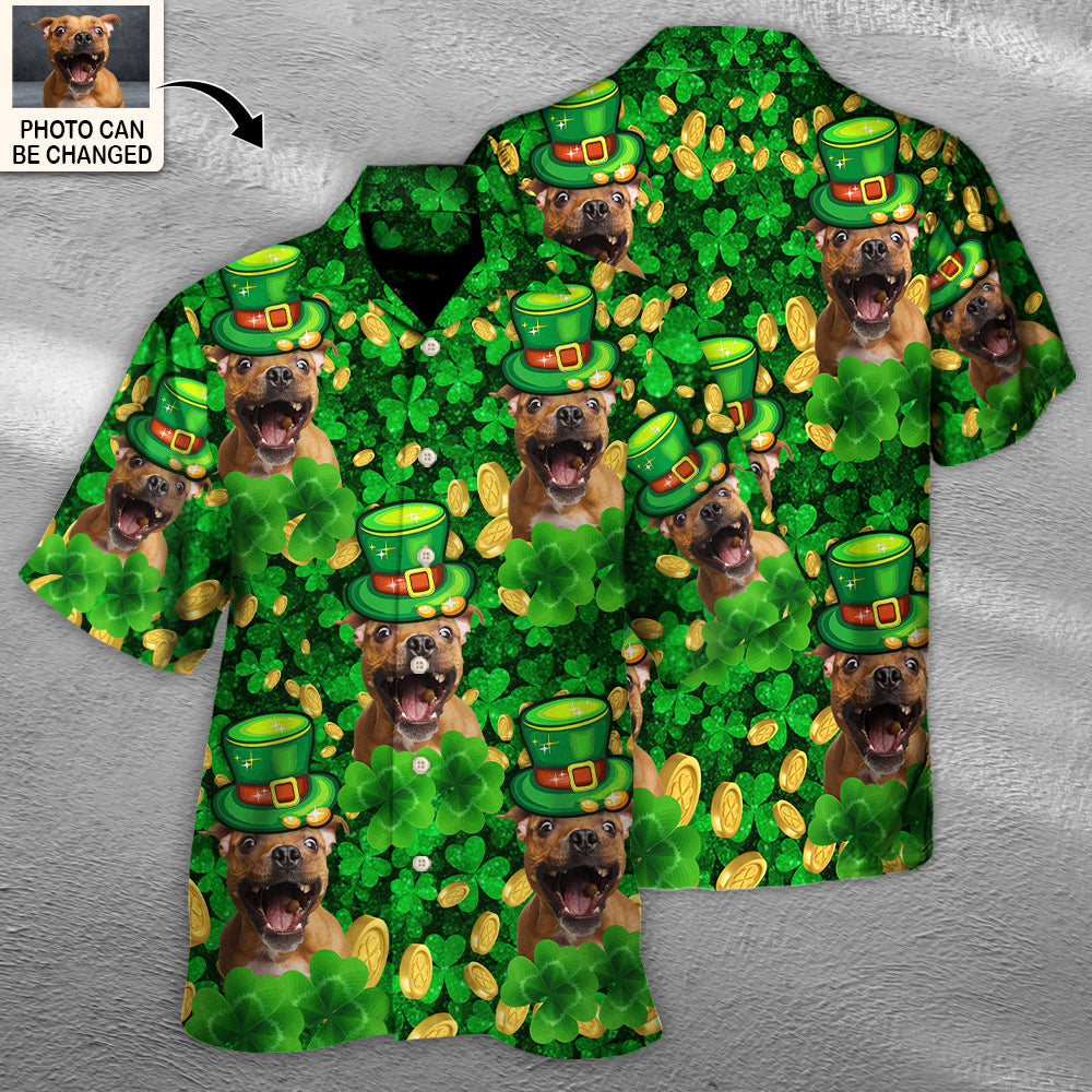 Dog St. Patrick's Day Dog Lover Funny Gift Custom Photo Personalized Hawaiian Shirt For Men & Women - Personalized Photo Gifts