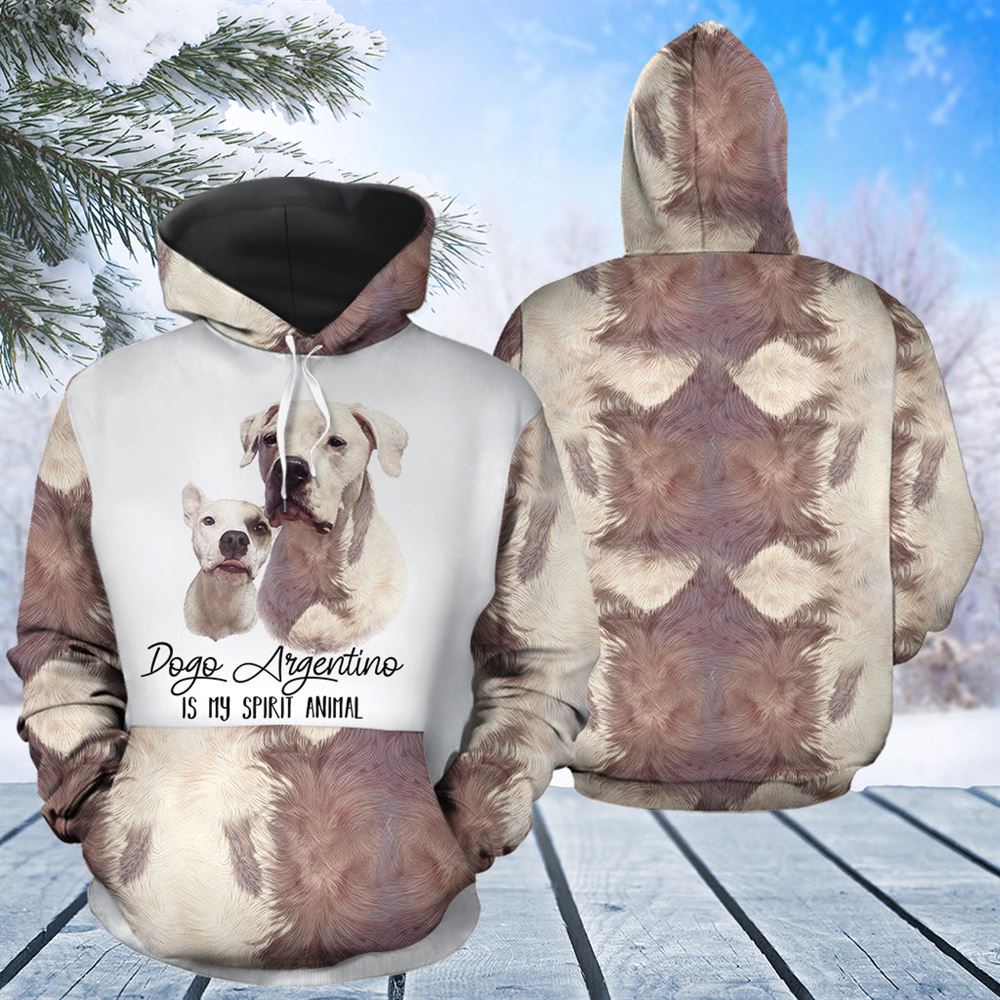 Dogo Argentino My Spirit Animal All Over Print 3D Hoodie For Men And Women, Best Gift For Dog lovers, Best Outfit Christmas