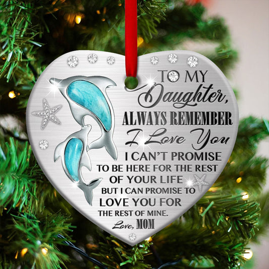 Dolphin Mother Daughter Jewelry Style Heart Ceramic Ornament - Christmas Ornament - Christmas Gift
