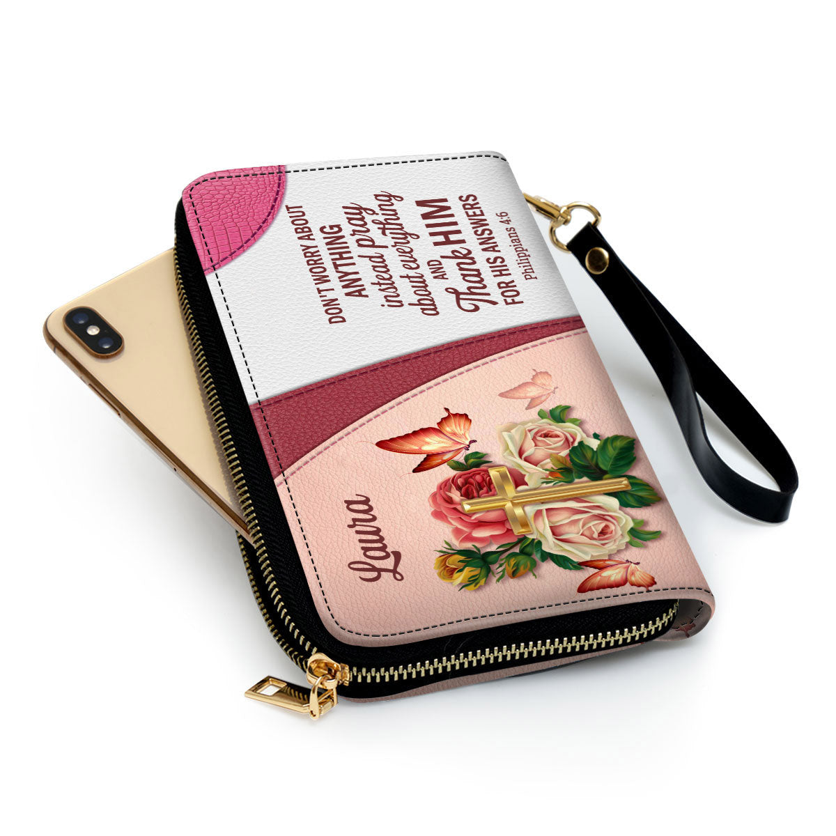 Don‘T Worry About Anything Clutch Purse For Women - Personalized Name - Christian Gifts For Women