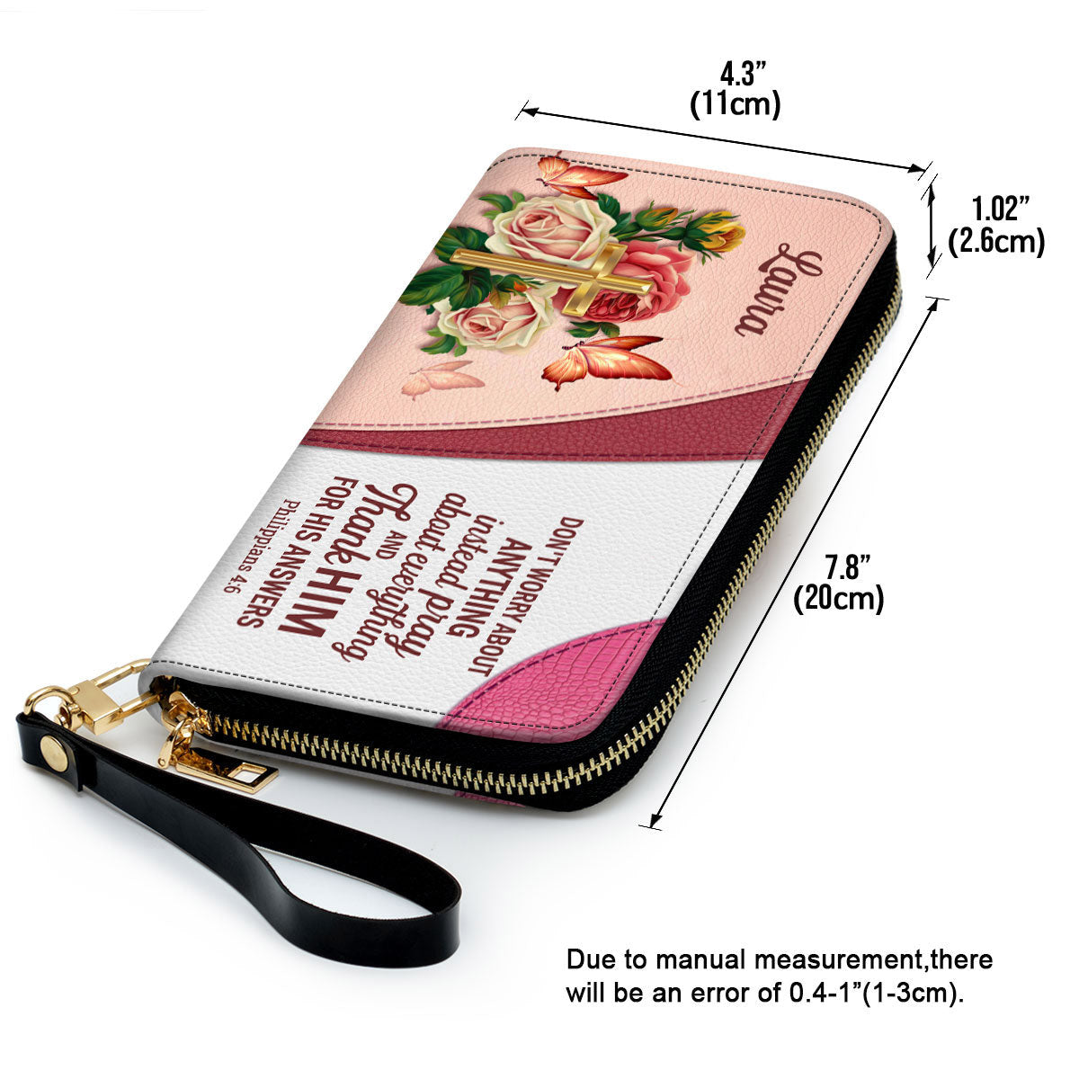 Don‘T Worry About Anything Clutch Purse For Women - Personalized Name - Christian Gifts For Women
