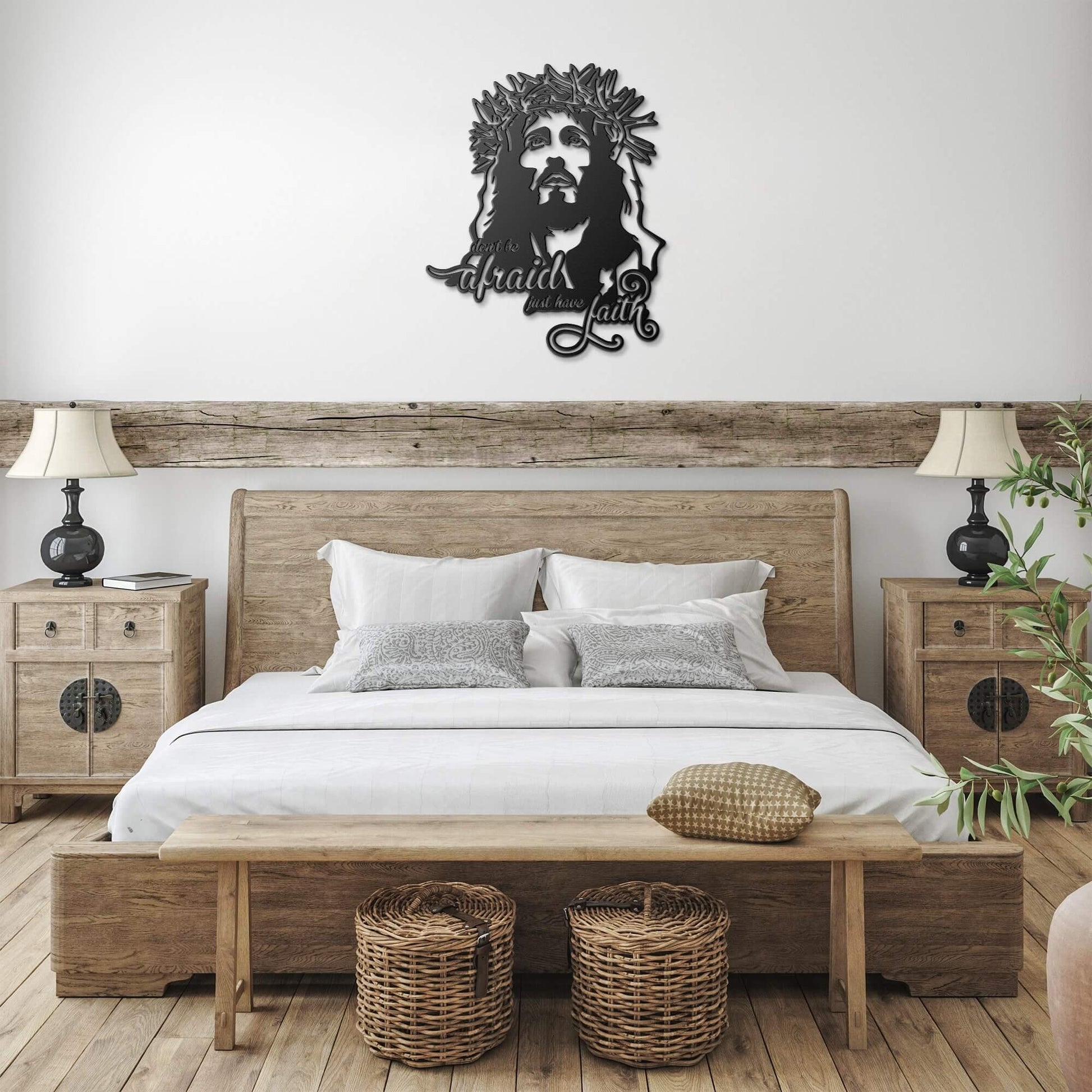 Don't Be Afraid Just Have Faith Metal Sign - Christian Metal Wall Art - Religious Metal Wall Decor